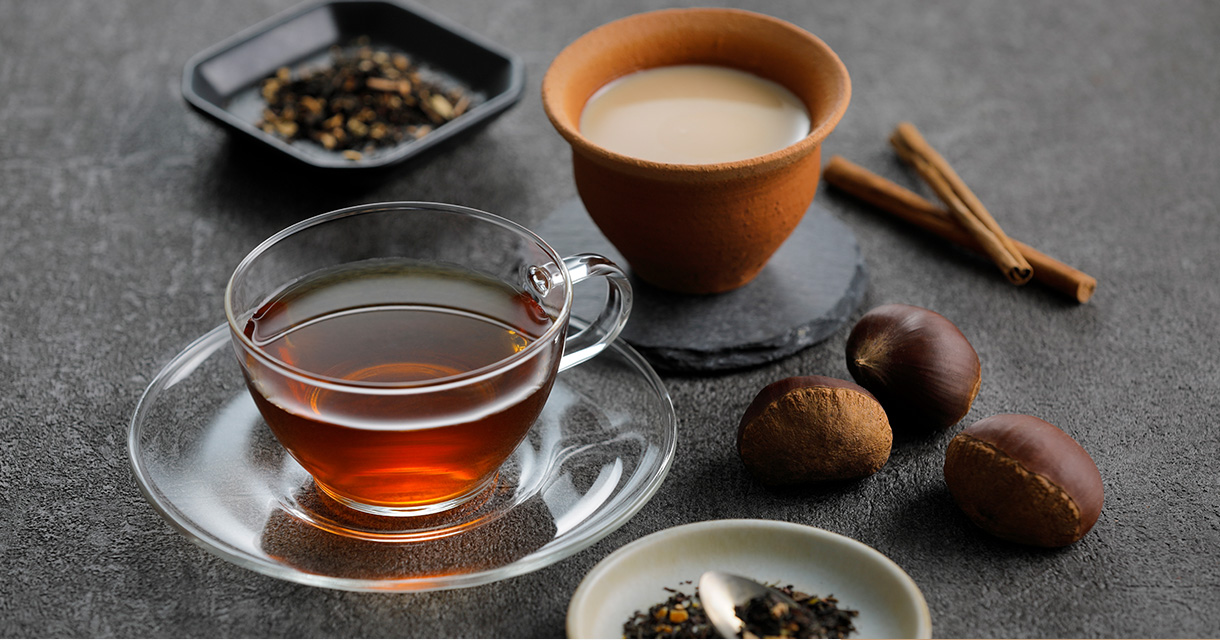 栗むし羊羹、和栗ティチャイセット